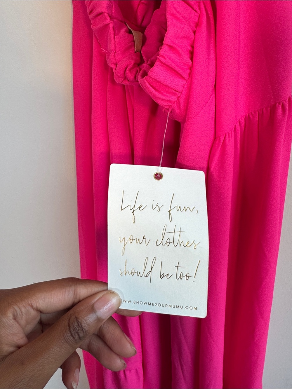 NWT Show Me Your Mumu Hallie Halter Dress in Hot Pink - M - Picture 8 of 8